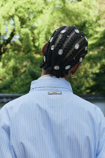 Hattori Blue Pinstripe Button Up Shirt