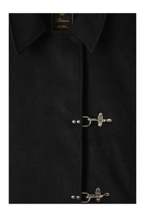 Black Wool Clasp Trench Coat